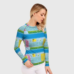 Женский рашгард 3D Узор из таблицы Менделеева - фото 2