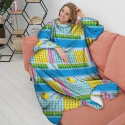 Плед с рукавами Узор из таблицы Менделеева - фото 2