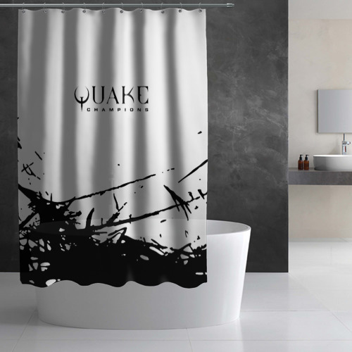 Штора 3D для ванной Quake чёрные краски - фото 2