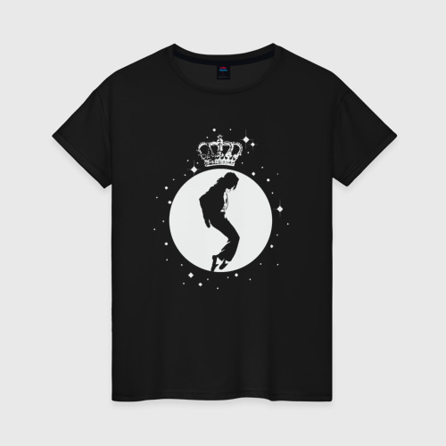 Женская футболка хлопок Майкл Джексон король, цвет черный
