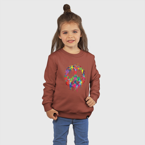 Детский свитшот хлопок с принтом Цветной мир, фото на моделе #1