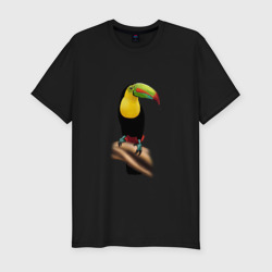 Мужская футболка хлопок Slim Птица тукан