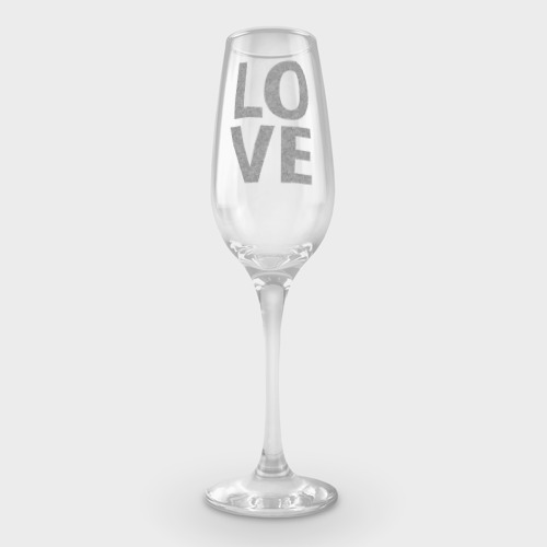 Фужер для шампанского с принтом True love - love, вид спереди №1