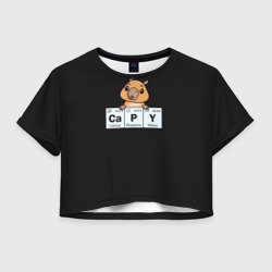 Женская футболка Crop-top 3D Капибара, химическая таблица