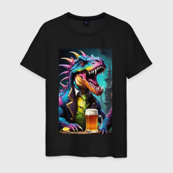 Пивной динозаврик – Мужская футболка хлопок с принтом купить со скидкой в -20%