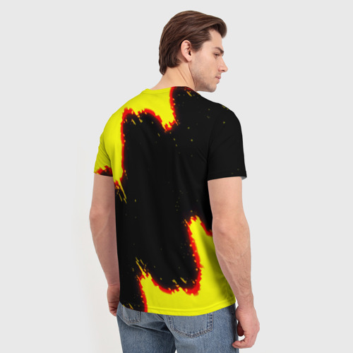 Мужская футболка 3D Half life огненное лого текстура, цвет 3D печать - фото 4