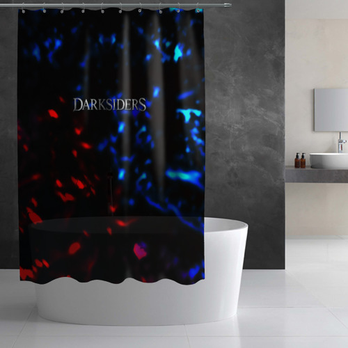 Штора 3D для ванной Darksiders space logo - фото 2