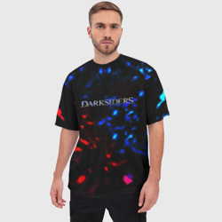 Мужская футболка oversize 3D Darksiders space logo - фото 2