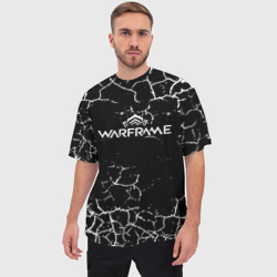 Мужская футболка oversize 3D Warframe трещины краски - фото 2