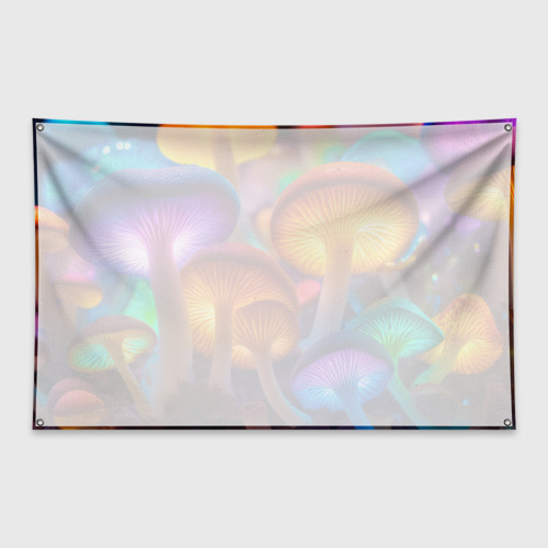 Флаг-баннер Неоновые светящиеся грибы - фото 2