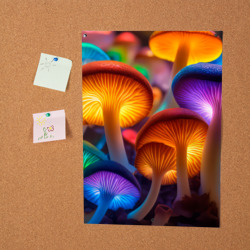 Постер Неоновые светящиеся грибы - фото 2