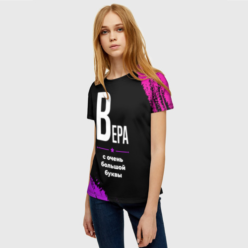 Женская футболка 3D Вера: с очень большой буквы, цвет 3D печать - фото 3