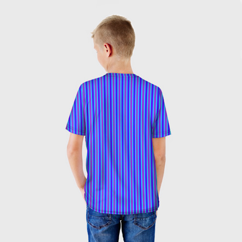 Детская футболка 3D Вертикальные неоновые линии, цвет 3D печать - фото 4