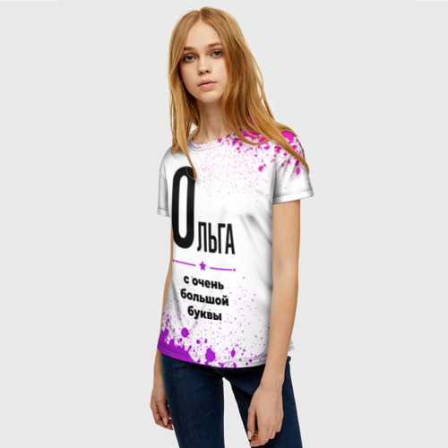 Женская футболка 3D с принтом Ольга ну с очень большой буквы, фото на моделе #1