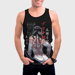 Мужская майка 3D Девушка самурай и тату иероглифы - фото 2