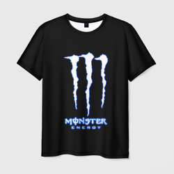 Мужская футболка 3D Monster energy голубой 
