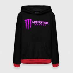 Женская толстовка 3D Monster energy фиолетовый логотип