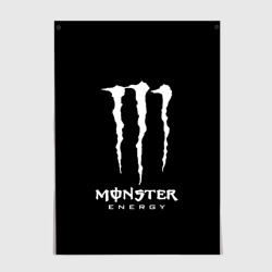 Постер Monster energy белое лого