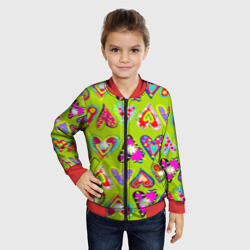 Детский бомбер 3D Разноцветные сердца в мексиканском стиле - фото 2