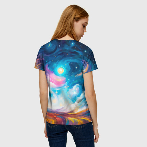 Женская футболка 3D Космический скакун, цвет 3D печать - фото 4