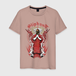 Slipknot на фоне антихриста  – Мужская футболка хлопок с принтом купить со скидкой в -20%