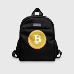 Детский рюкзак 3D Биткоин желтое лого криптовалюта