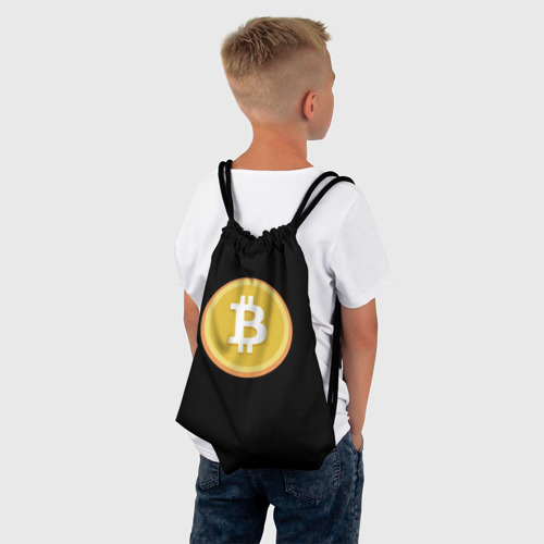 Рюкзак-мешок 3D Биткоин желтое лого криптовалюта - фото 4