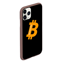 Чехол для iPhone 11 Pro Max матовый Биткоин криптовалюта оранжевое лого - фото 2