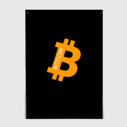 Постер Биткоин криптовалюта оранжевое лого