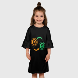Детское платье 3D Криптовалюта биткоин и доллар - фото 2