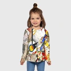 Детский лонгслив 3D Кандинский картина - шумная акварель - фото 2