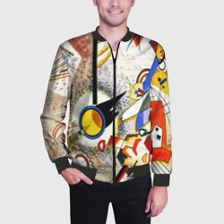 Мужской бомбер 3D Кандинский картина - шумная акварель - фото 2