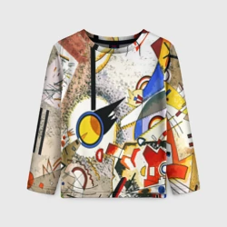 Детский лонгслив 3D Кандинский картина - шумная акварель