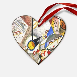 Деревянная игрушка Сердце Кандинский картина - шумная акварель