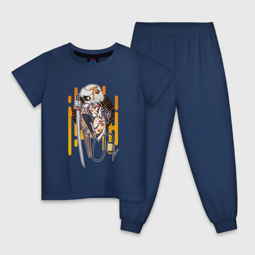 Детская пижама хлопок Serial Designation N japan, цвет темно-синий