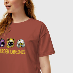 Женская футболка хлопок Oversize Characters Murder Drones - фото 2