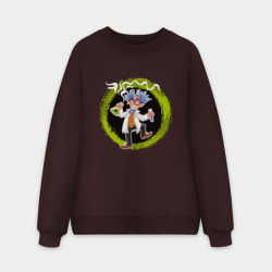 Мужской свитшот oversize без начеса хлопок Безумный ученый