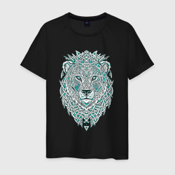 Голова льва в скандинавском кельтском стиле – Мужская футболка хлопок с принтом купить со скидкой в -20%