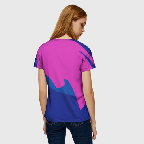 Женская футболка 3D Волк в стиле поп-арт, цвет 3D печать - фото 4