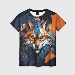 Женская футболка 3D Мудрый волк