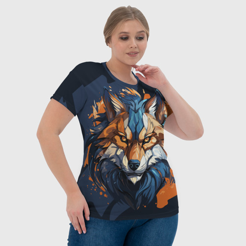 Женская футболка 3D Мудрый волк, цвет 3D печать - фото 6