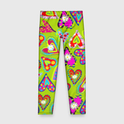 Детские леггинсы 3D Сердца в мексиканском стиле