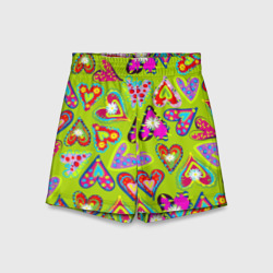 Детские спортивные шорты 3D Сердца в мексиканском стиле