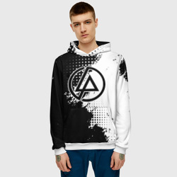 Мужская толстовка 3D Linkin park - черно-белая абстракция - фото 2