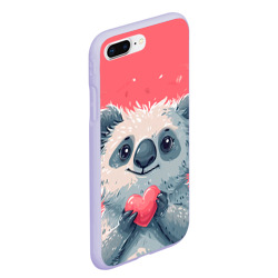 Чехол для iPhone 7Plus/8 Plus матовый Милая панда с  сердечком - фото 2