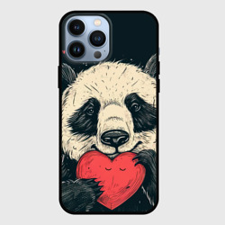 Влюбленная панда обнимает сердечко – Чехол для iPhone 13 Pro Max с принтом купить