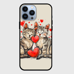 Влюбленные кошечки с сердечками – Чехол для iPhone 13 Pro Max с принтом купить