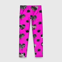 Детские леггинсы 3D Брызги и капли в форме черного сердца