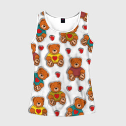 Женская майка 3D Наклейки стикер мишки и сердечки