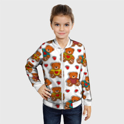 Детский бомбер 3D Наклейки стикер мишки и сердечки - фото 2